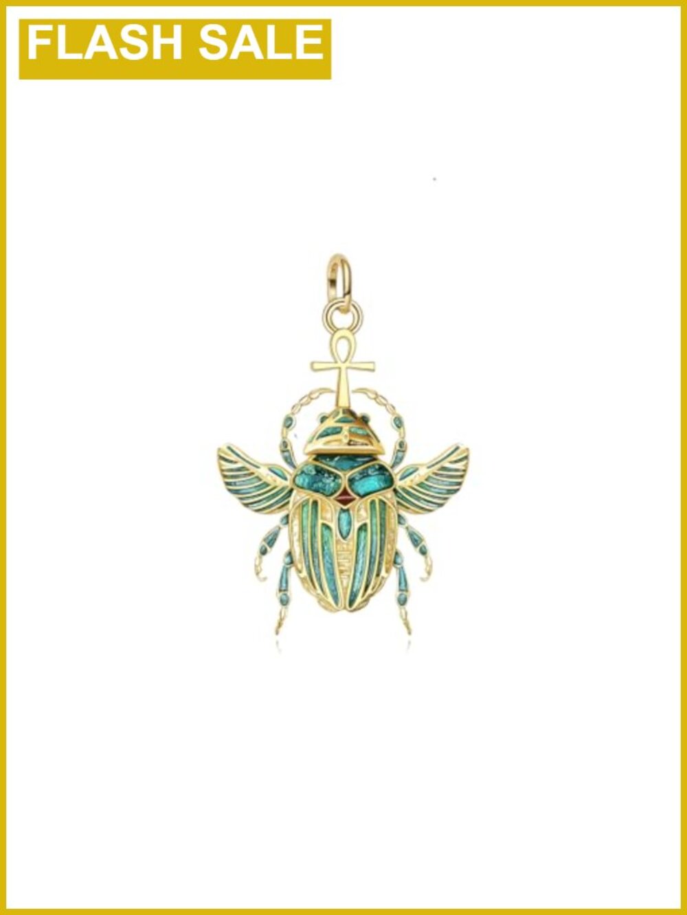 Sterling Silver Scarab Beetle Charm Egyptian Jewelry Gift